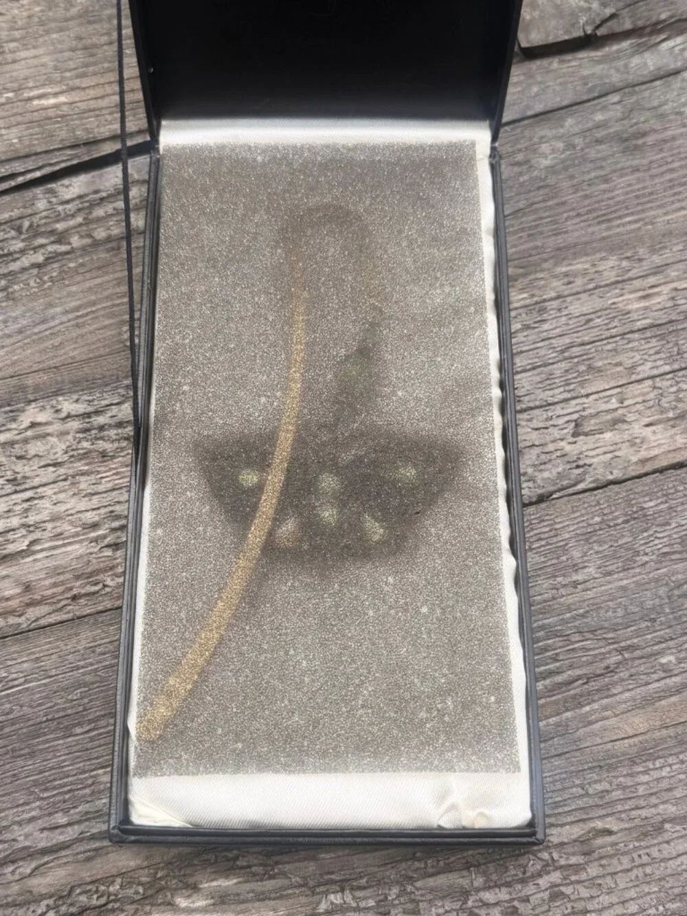 Vintage Bombay Bookmark Jeweled Butterfly Gold Green Amber Stones Jewels in Box